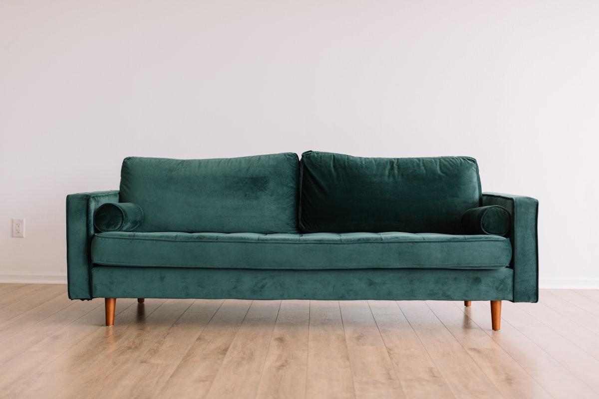 Multifunctional storage sofa and shelves in a small living room