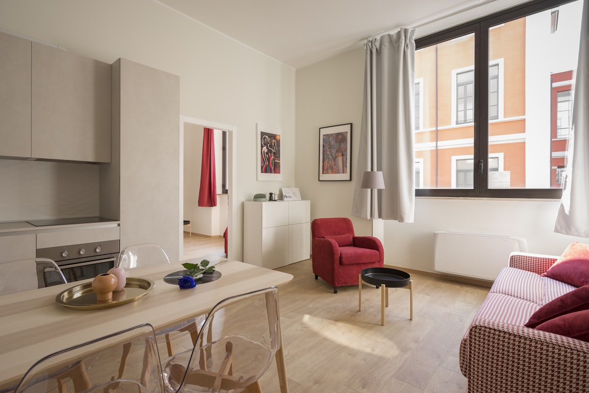Compact studio apartment with clever zoning and furniture layout