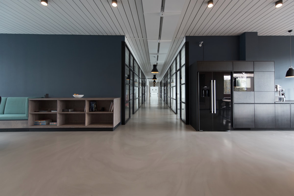 Clean modern office workspace